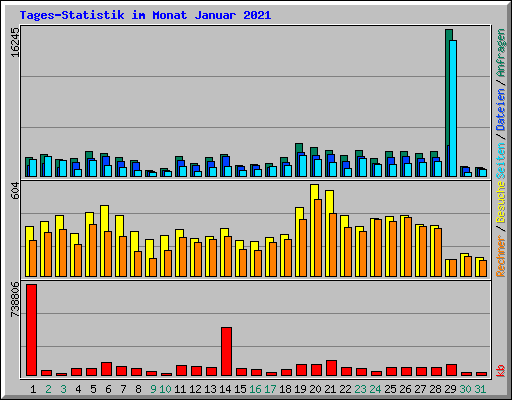 Tages-Statistik im Monat Januar 2021